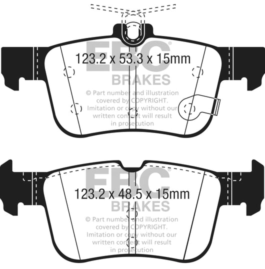 EBC 2013+ Lincoln MKZ 2.0L Hybrid Yellowstuff Rear Brake Pads - DP43059R
