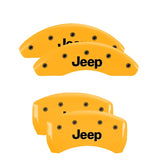 MGP 4 Caliper Covers Engraved Front & Rear JEEP Yellow finish black ch - 42016SJEPYL