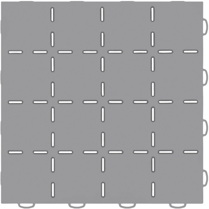 WeatherTech TechFloor 12in x 12in Solid Floor Tile w/ Raised Squares - Grey - 51T1212SS GR