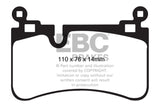 EBC 08-13 Mercedes-Benz C63 AMG (W204) 6.2 Bluestuff Rear Brake Pads - DP51839NDX