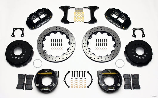Wilwood Narrow Superlite 4R Rear P-Brk Kit 12.88in Drilled 58-64 Olds/Pontiac Ends 2.81in Offset - 140-9224-D