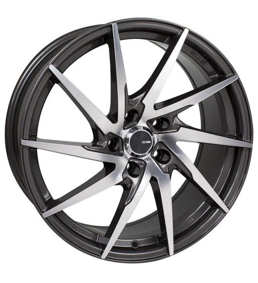 Enkei PW10 18x8 5x114.3 50mm Offset 72.6mm Bore Gunmetal Wheel w/ Machined Spokes Wheel - 500-880-6550GMM