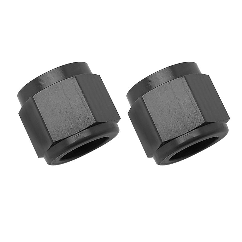 Russell Performance -8 AN Tube Nuts 1/2in dia. (Black) (2 pcs.) - 660585