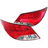 ANZO 2012-2013 Hyundai Accent LED Taillights Red/Clear - 321302