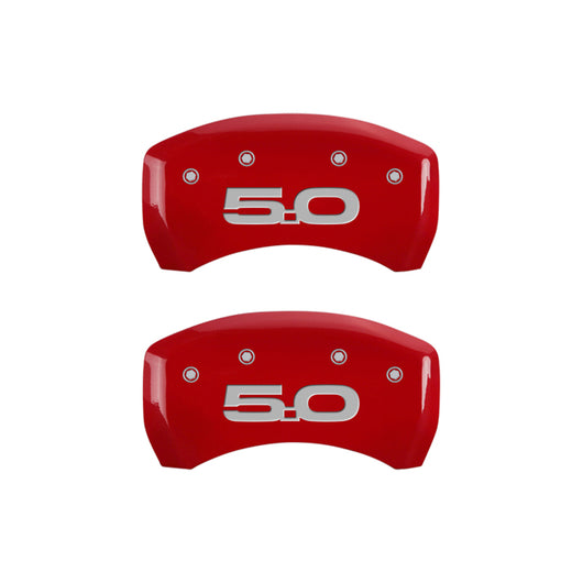 MGP 4 Caliper Covers Engraved Front 2015/Mustang Engraved Rear 2015/50 Yellow finish black ch - 10201SM52YL