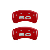 MGP 4 Caliper Covers Engraved Front 2015/Mustang Engraved Rear 2015/50 Red finish silver ch - 10201SM52RD