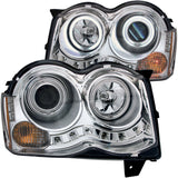 ANZO 2008-2010 Jeep Grand Cherokee Projector Headlights w/ Halo Chrome (CCFL) - 111214