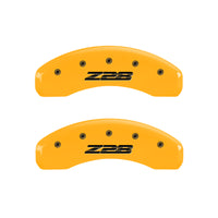 MGP Front set 2 Caliper Covers Engraved Front Bowtie Black finish silver ch - 14012FBOWBK