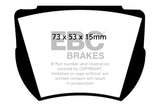 EBC 59-65 Aston Martin DB4 3.7L Convertible Yellowstuff Rear Brake Pads - DP4141R