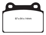 EBC 08-16 Mitsubishi Lancer Evo 10 2.0 Turbo (1 piece rotor) Yellowstuff Rear Brake Pads - DP41985R