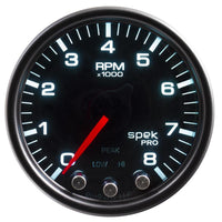 Autometer Spek-Pro Gauge Boost 2 1/16in 100psi Stepper Motor W/Peak & Warn Blk/Smoke/Blk - P30552