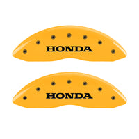 MGP 4 Caliper Covers Engraved Front Honda Rear H Logo Yellow Finish Black Char 2009 Honda Ridgeline - 20139SHOHYL