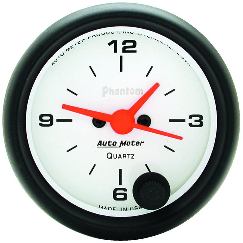 Autometer Phantom 52mm 12V Electronic Clock Gauge - 5785