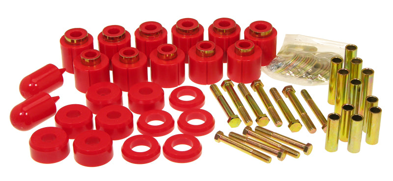 Prothane 97-01 Jeep TJ 1in Lift Body Mount Kit - Red - 1-114