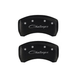 MGP 4 Caliper Covers Engraved Front & Rear Cursive/Challenger Red finish silver ch - 12181SCLSRD