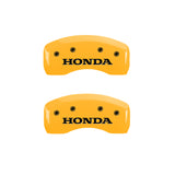 MGP 4 Caliper Covers Engraved Front & Rear Honda Yellow Finish Black Char 2017 Honda Civic - 20222SHONYL