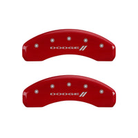 MGP 4 Caliper Covers Engraved Front & Rear With stripes/Dodge Yellow finish black ch - 12200SDD3YL
