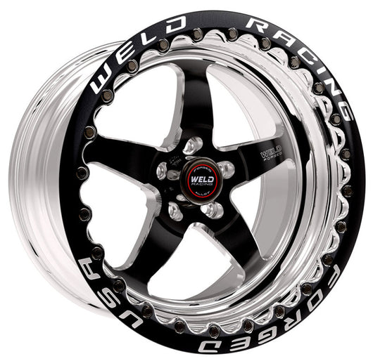 Weld S71 17x10 / 5x4.5 BP / 7.9in. BS Black Wheel (Low Pad) - Black Single Beadlock MT - 71LB7100A80F