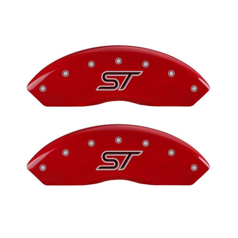 MGP 4 Caliper Covers Engraved Front & Rear ST Red finish silver ch - 10231SSTORD