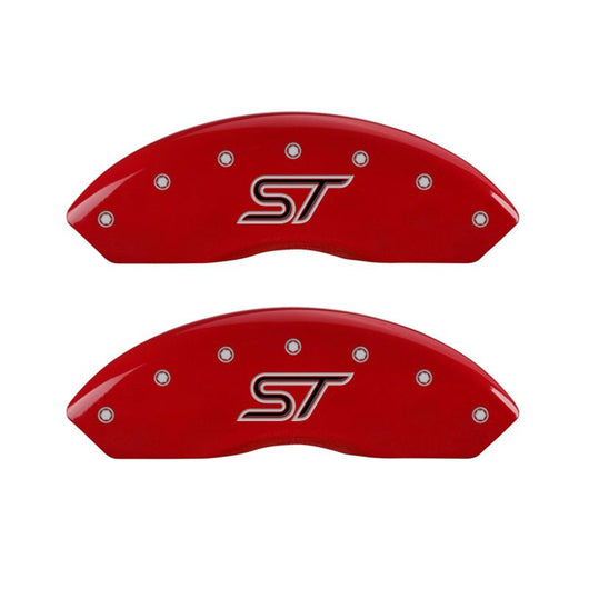MGP 4 Caliper Covers Engraved Front & Rear ST Red finish silver ch - 10231SSTORD