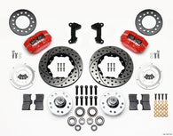 Wilwood Dynapro Dust-Boot Front Kit 11.00in Drilled-Red 74-80 Pinto/Mustang II Disc Spindle only - 140-13377-DR