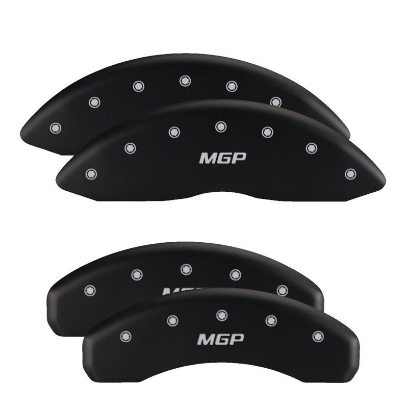 MGP 4 Caliper Covers Engraved F & R 100 Anniversary Red Finish Silver Char 2019 Chevrolet Tahoe - 14234SBANRD
