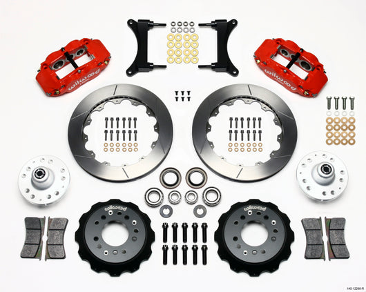 Wilwood Narrow Superlite 6R Front Hub Kit 12.88in Red 79-87 GM G Body - 140-12298-R