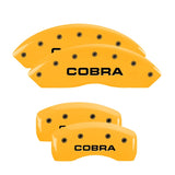 MGP 4 Caliper Covers Engraved Front & Rear Cobra Yellow Finish Black Char 2003 Ford Mustang - 10017SCOBYL
