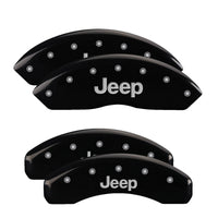 MGP 4 Caliper Covers Engraved Front & Rear JEEP Black finish silver ch - 42014SJEPBK