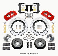 Wilwood AERO6 Front Hub Kit 15.00 Drilled Red 67-69 Camaro 64-72 Nova Chevelle - 140-15053-DR
