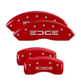 MGP 4 Caliper Covers Engraved Front & Rear Oval logo/Ford Red finish silver ch - 10041SFRDRD