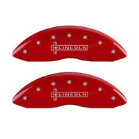 MGP 4 Caliper Covers Engraved Fr Lincoln Rr Star Logo Red Finish Sil Char 2017 Lincoln Continental - 36024SLC1RD