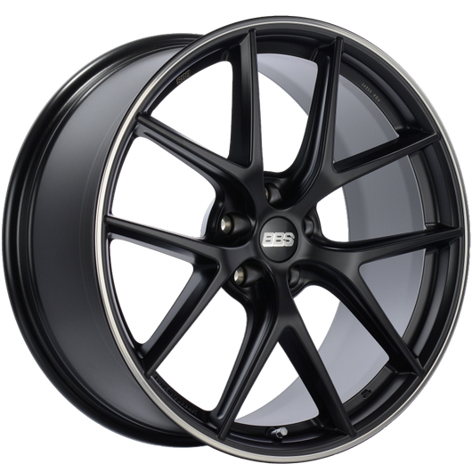 BBS CI-R 20x9 5x120 ET25 Satin Black Polished Rim Protector Wheel -82mm PFS/Clip Required - CI0202BPO