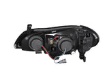 ANZO 2000-2004 Infiniti I30 Projector Headlights w/ Halo Black - 121077