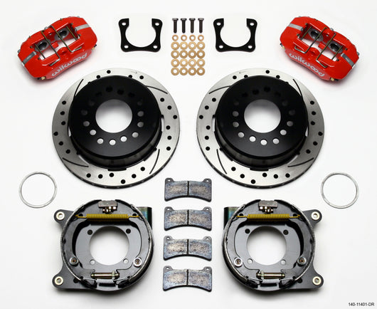 Wilwood Dynapro Low-Profile 11.00in P-Brake Kit Drill-Red Chevy 12 Bolt Spcl 2.81in Offset - 140-11401-DR