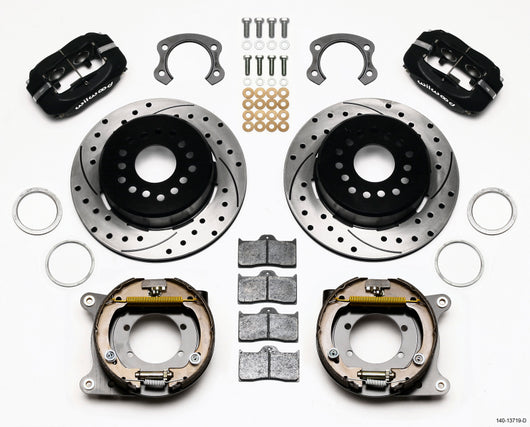 Wilwood Forged Dynalite P/S Park Brake Kit Drilled Ford 8.8 Special w/2.50in Offset-5 Lug - 140-13719-D
