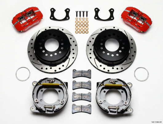Wilwood Dynapro Low-Profile 11.00in P-Brake Kit Drill-Red New Big Ford 2.50in Offset - 140-11389-DR