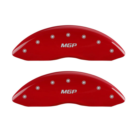 MGP 4 Caliper Covers Engraved Front & Rear MGP Red finish silver ch - 22018SMGPRD
