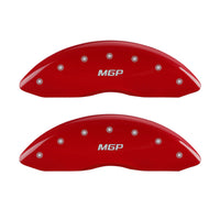 MGP 4 Caliper Covers Engraved Front & Rear Block/Charger Red finish silver ch - 12005SCHBRD