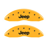 MGP 4 Caliper Covers Engraved Front & Rear JEEP Yellow finish black ch - 42003SJEPYL