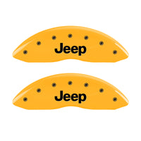 MGP 4 Caliper Covers Engraved Front & Rear JEEP Yellow finish black ch - 42003SJEPYL