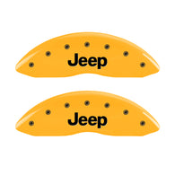 MGP Front set 2 Caliper Covers Engraved Front JEEP Yellow finish black ch - 42011FJEPYL