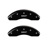 MGP Front set 2 Caliper Covers Engraved Front MGP Black finish silver ch - 31001FMGPBK