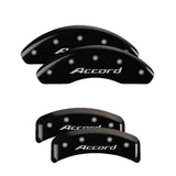 MGP 4 Caliper Covers Engraved Front Accord Engraved Rear Accord Black finish silver ch - 20130SACCBK