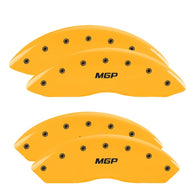MGP 4 Caliper Covers Engraved Front & Rear MGP Yellow Finish Black Char 2014 Chevrolet Express 2500 - 14243SMGPYL
