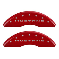 MGP 4 Caliper Covers Engraved Front 2015/Mustang Engraved Rear 2015/GT Red finish silver ch - 10200S2MGRD