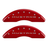 MGP 4 Caliper Covers Engraved Front 2015/Mustang Engraved Rear 2015/Bar & Pony Red/Silve 19in. Min - 10204SMB2RD