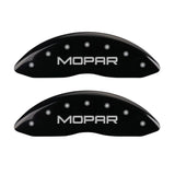 MGP 4 Caliper Covers Engraved Front & Rear MOPAR Black finish silver ch - 32003SMOPBK