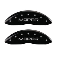 MGP Front set 2 Caliper Covers Engraved Front MOPAR Black finish silver ch - 42011FMOPBK