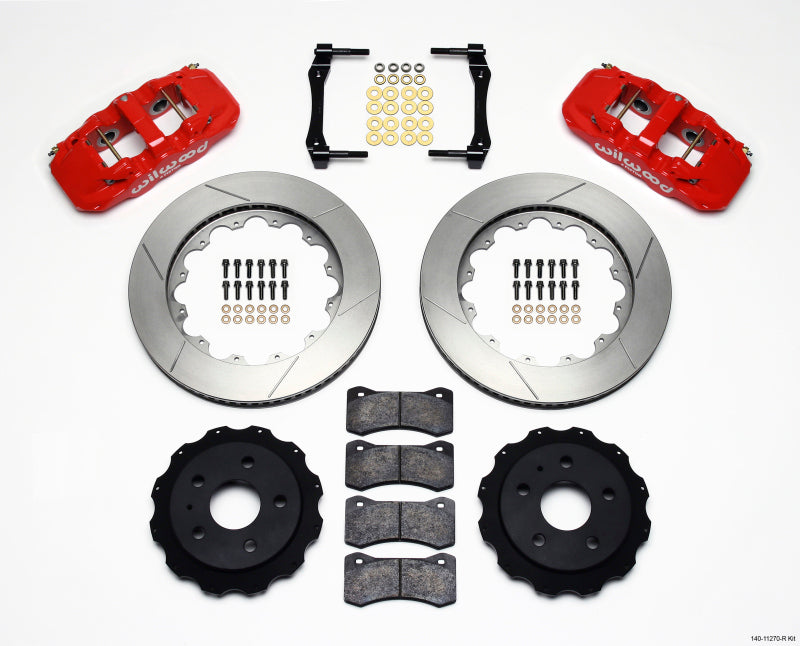 Wilwood AERO4 Rear Kit 14.25in Red 2010-2015 Camaro - 140-11270-R